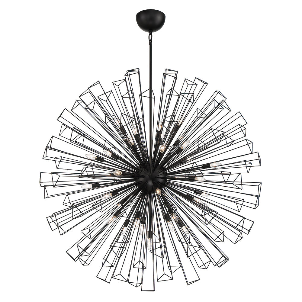 Eurofase Lighting Dendelio 54" 35-Light Incandescent Round Black Chandelier