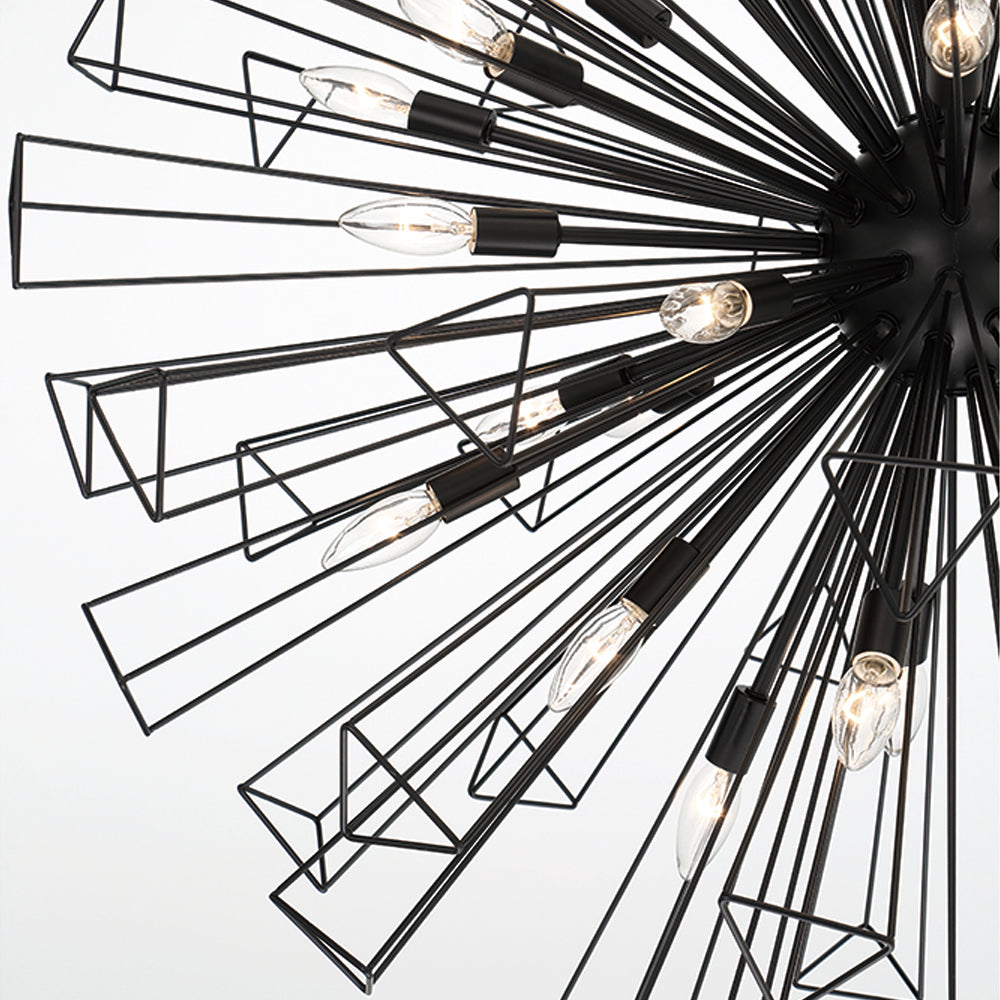 Eurofase Lighting Dendelio 54" 35-Light Incandescent Round Black Chandelier