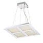 Eurofase Lighting Denso 22" Dimmable Integrated LED Chrome Square Chandelier With Clear Casted Piestra Glass Shades