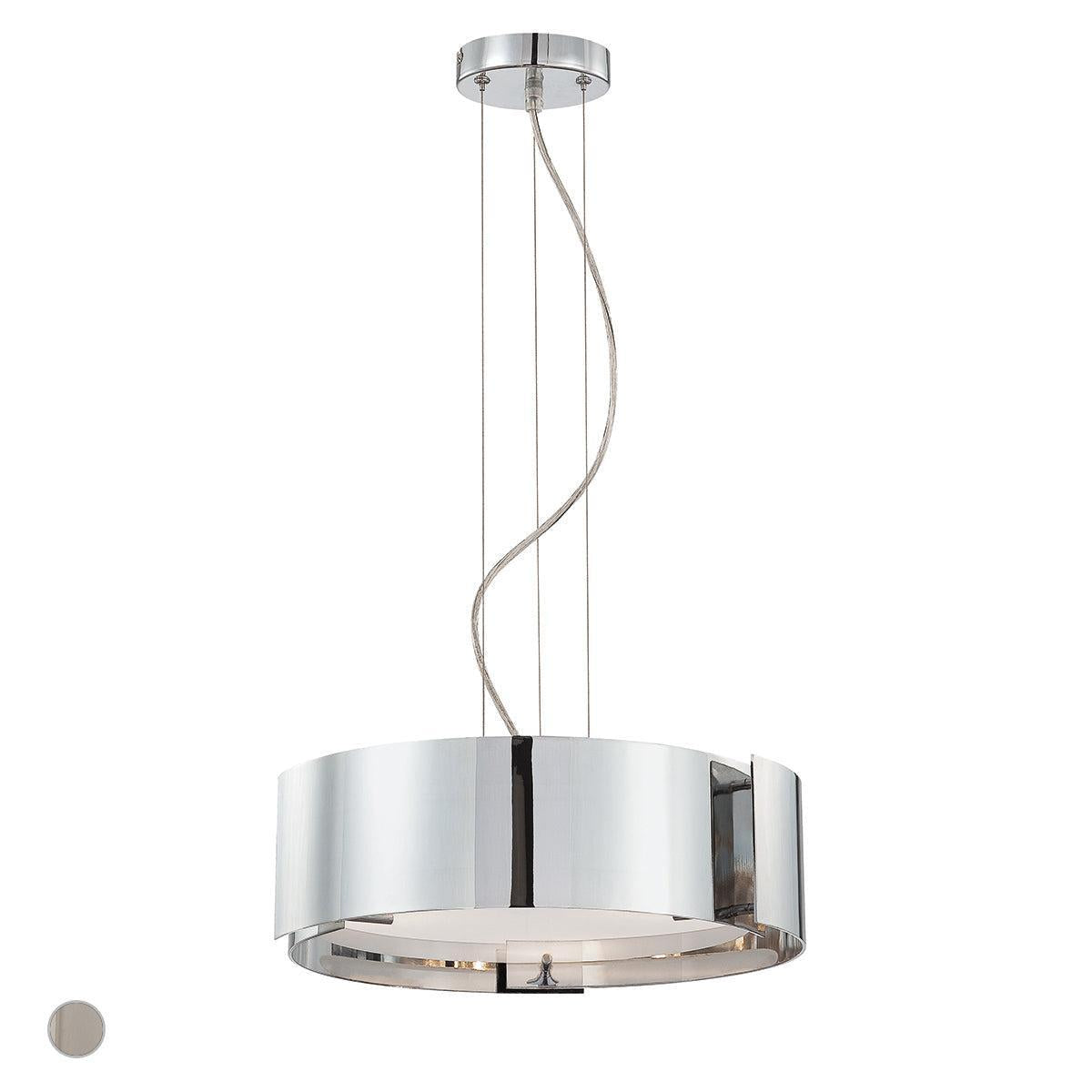 Eurofase Lighting Dervish 15" 3-Light Dimmable Incandescent Chrome Pendant Light With Frosted Glass Shade