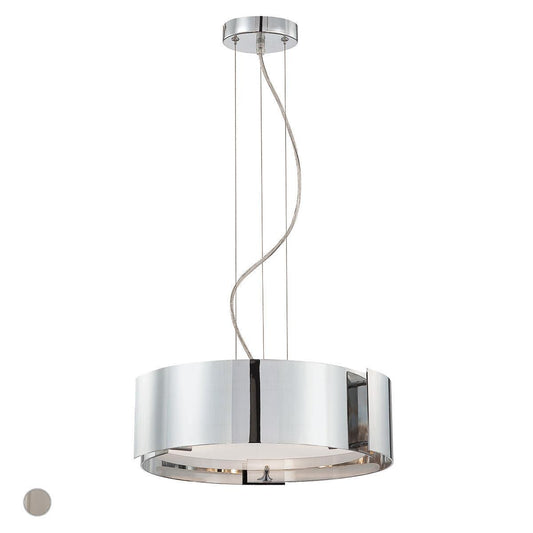 Eurofase Lighting Dervish 15" 3-Light Dimmable Incandescent Chrome Pendant Light With Frosted Glass Shade