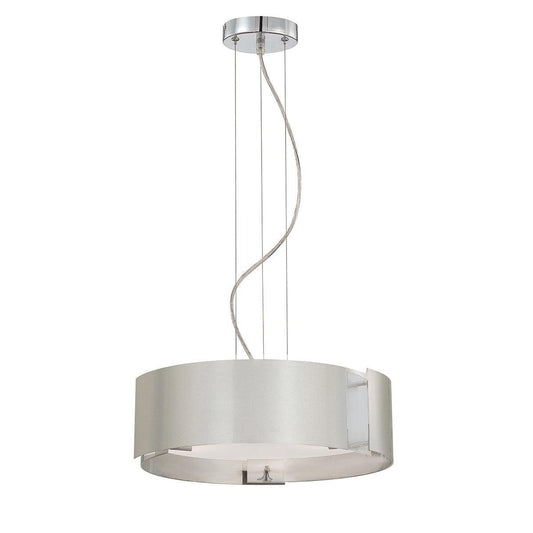Eurofase Lighting Dervish 15" 3-Light Dimmable Incandescent Satin Nickel Pendant Light With Frosted Glass Shade
