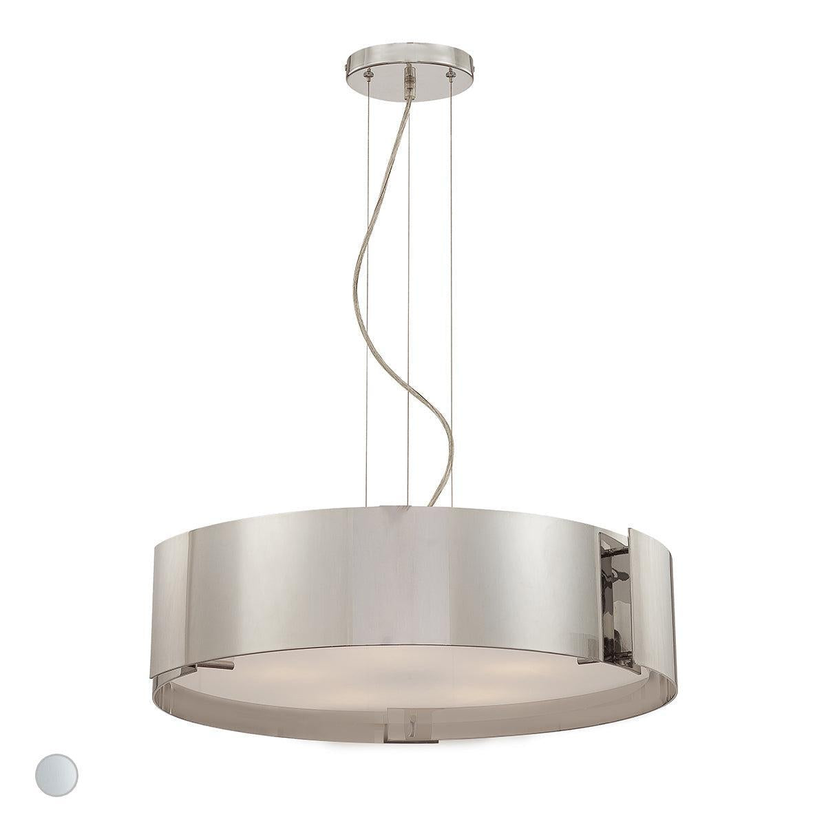 Eurofase Lighting Dervish 22" 5-Light Dimmable Incandescent Satin Nickel Pendant Light With Frosted Glass Shade