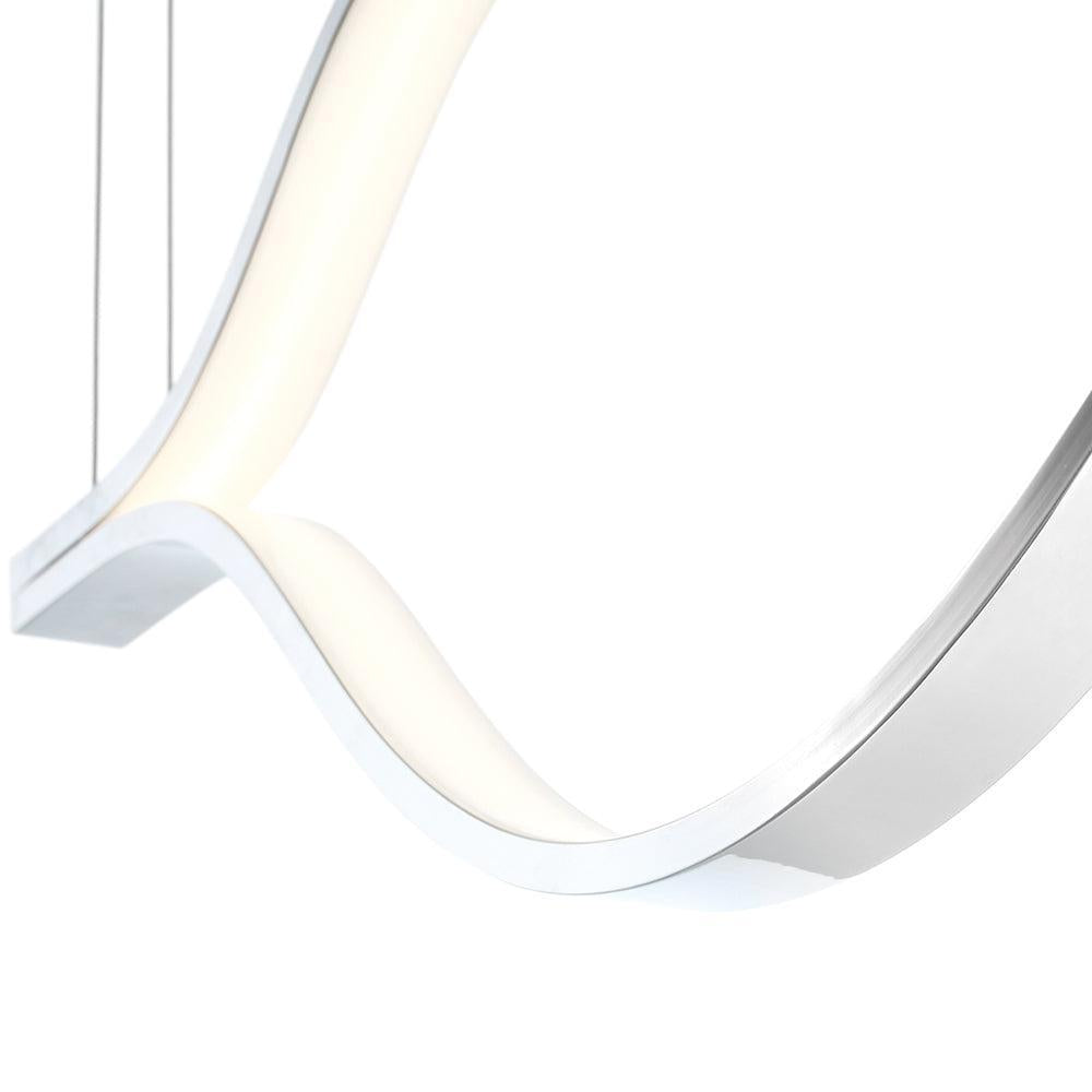 Eurofase Lighting Devonshire 59" Dimmable Integrated LED Metal Linear Chrome Chandelier With White Acrylic Shades