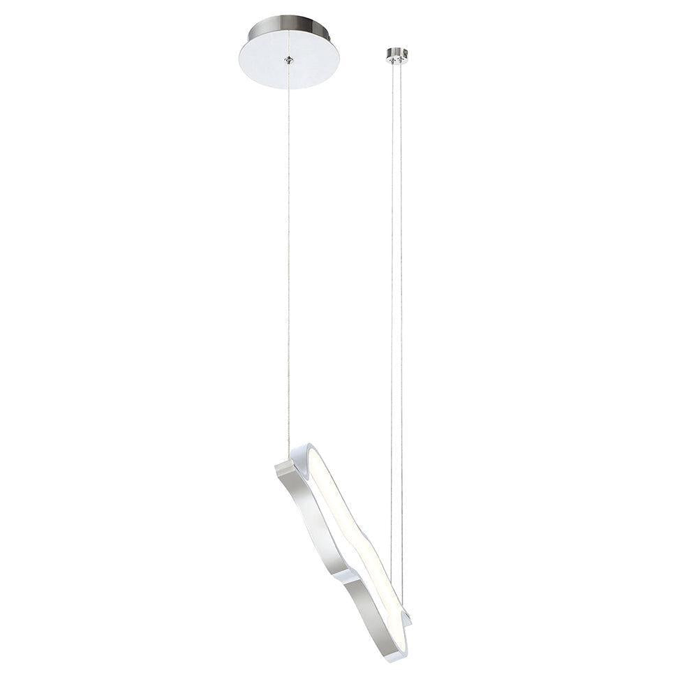 Eurofase Lighting Devonshire 59" Dimmable Integrated LED Metal Linear Chrome Chandelier With White Acrylic Shades