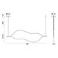 Eurofase Lighting Devonshire 59" Dimmable Integrated LED Metal Linear Chrome Chandelier With White Acrylic Shades