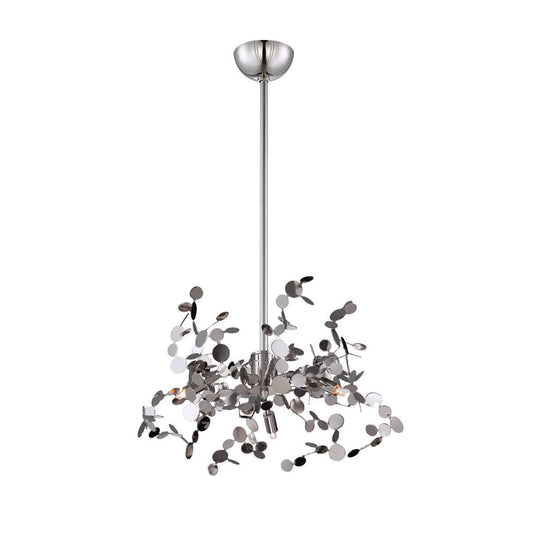 Eurofase Lighting Divo 20" 3-Light Dimmable Halogen Bulb Polished Nickel Pendant Light With Polished Nickel Metal Accents