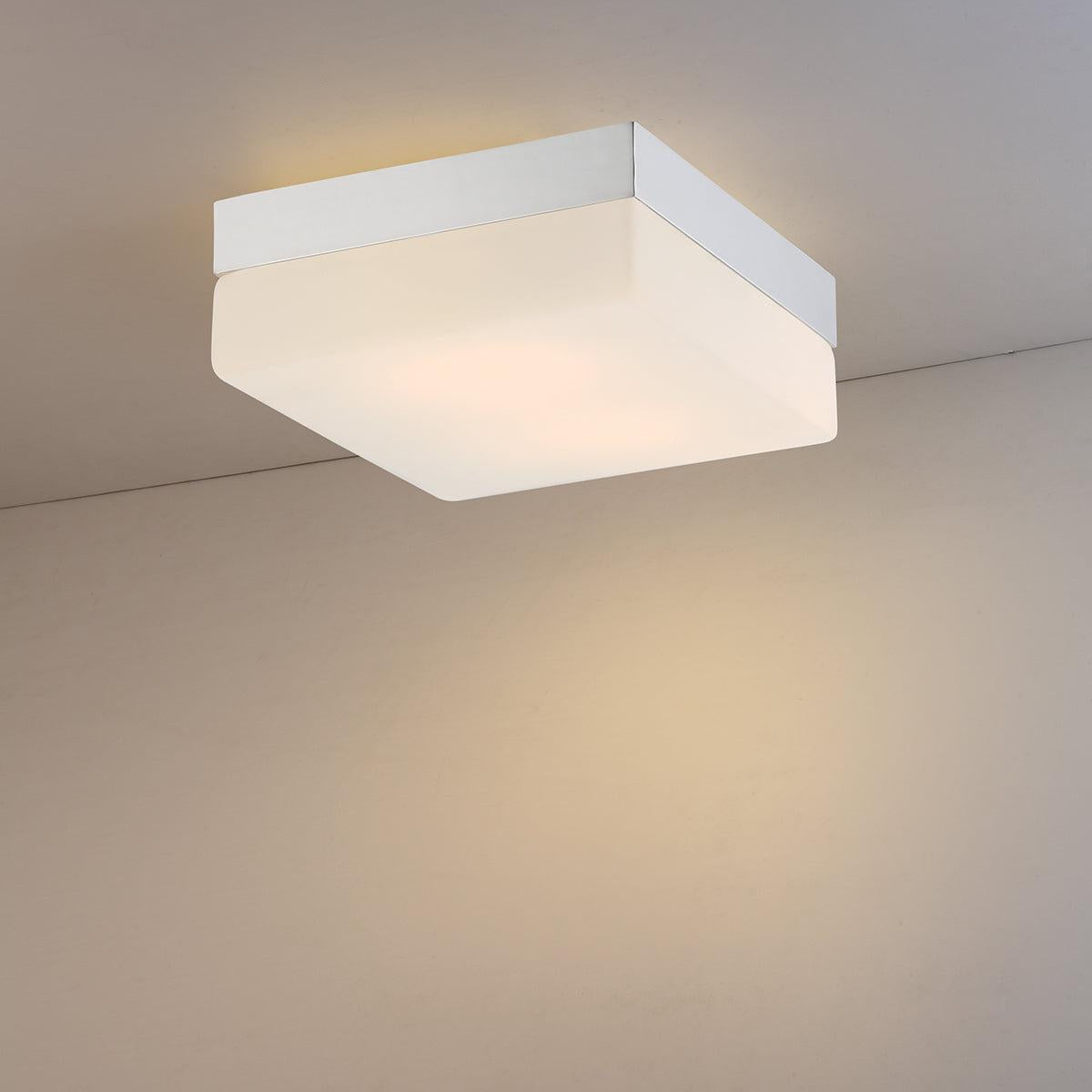 Eurofase Lighting Dixon 8" Small Dimmable Integrated LED Chrome Flush Mount With Opal White Glass Shade