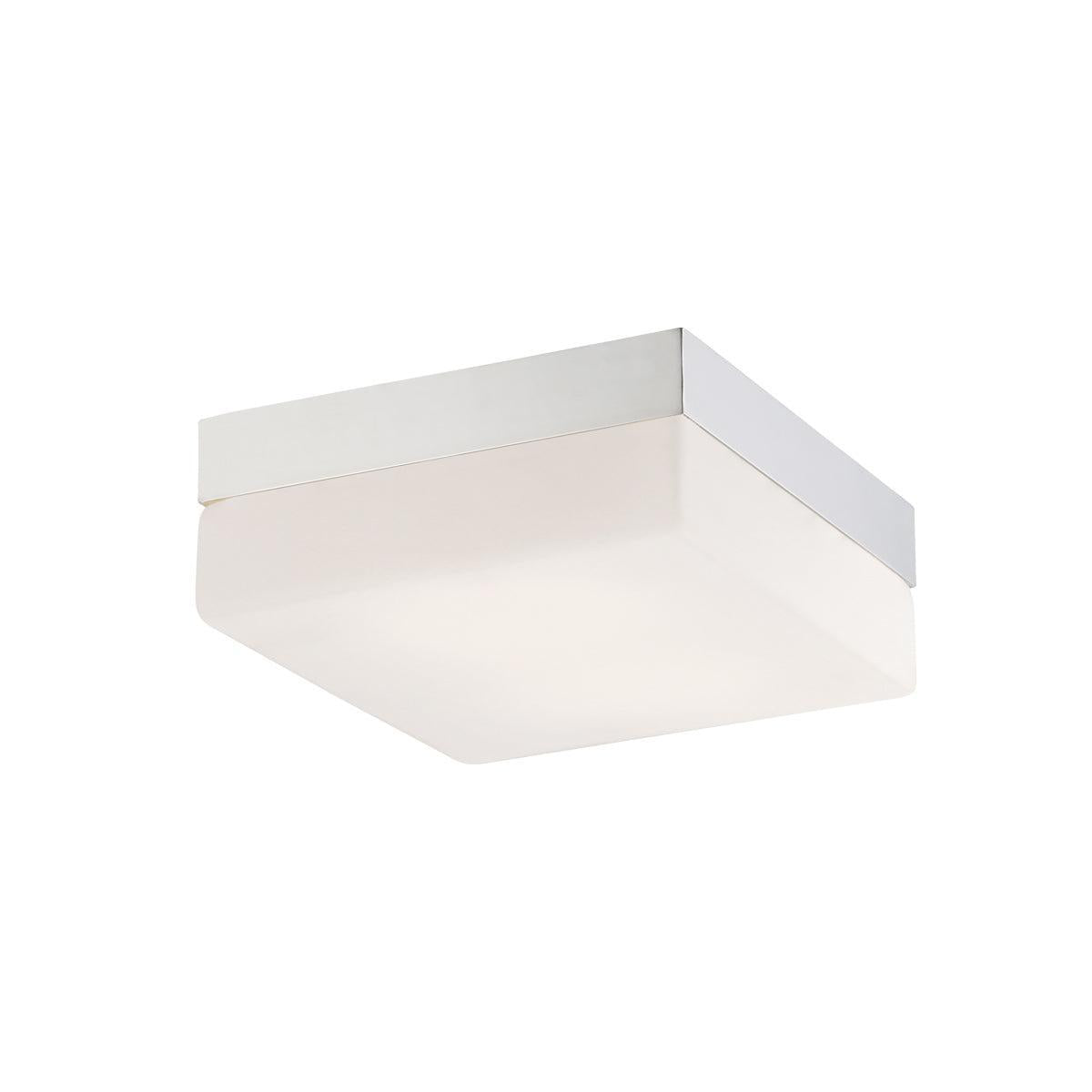 Eurofase Lighting Dixon 8" Small Dimmable Integrated LED Chrome Flush Mount With Opal White Glass Shade