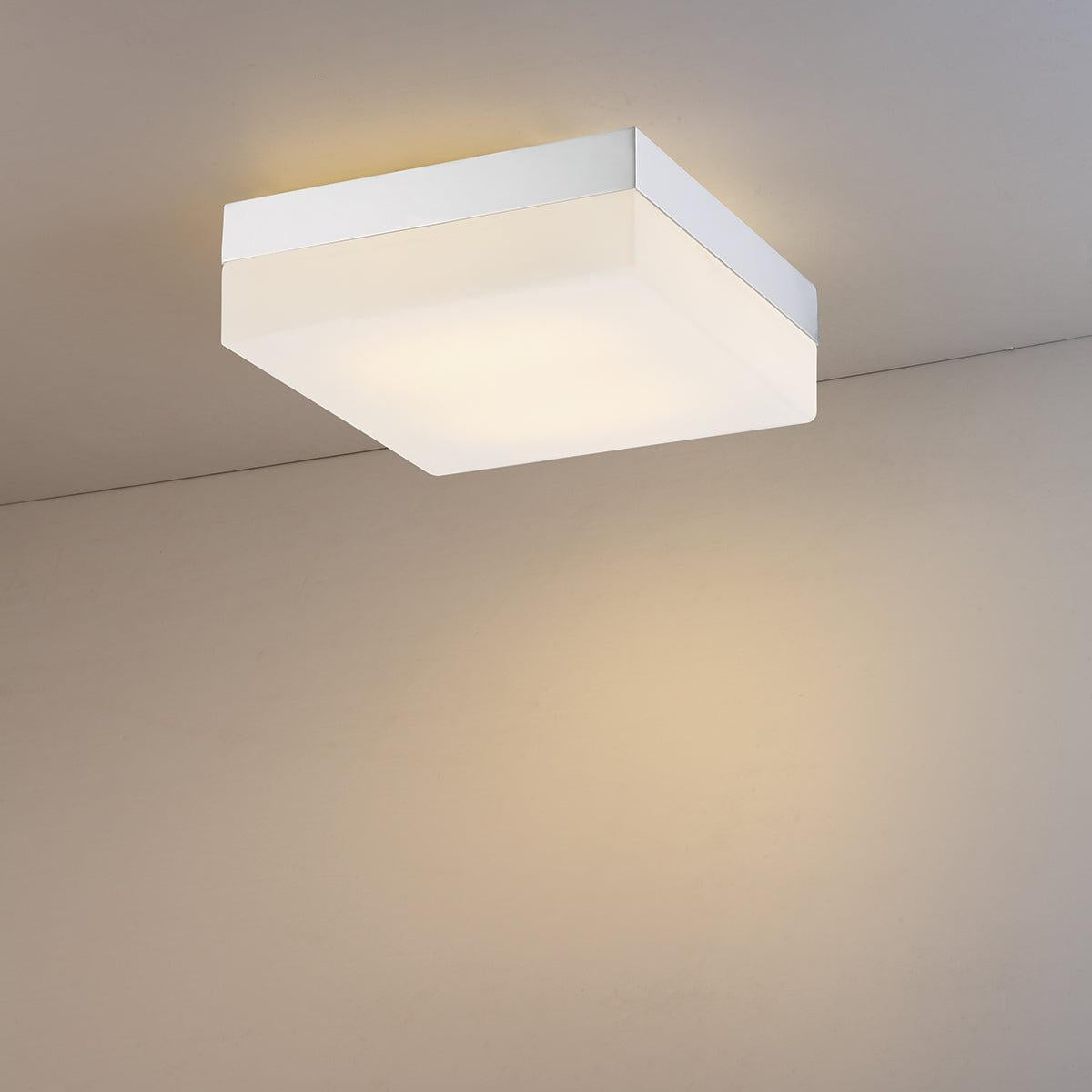 Eurofase Lighting Dixon 9" Large Dimmable Integrated LED Chrome Flush Mount With Opal White Glass Shade