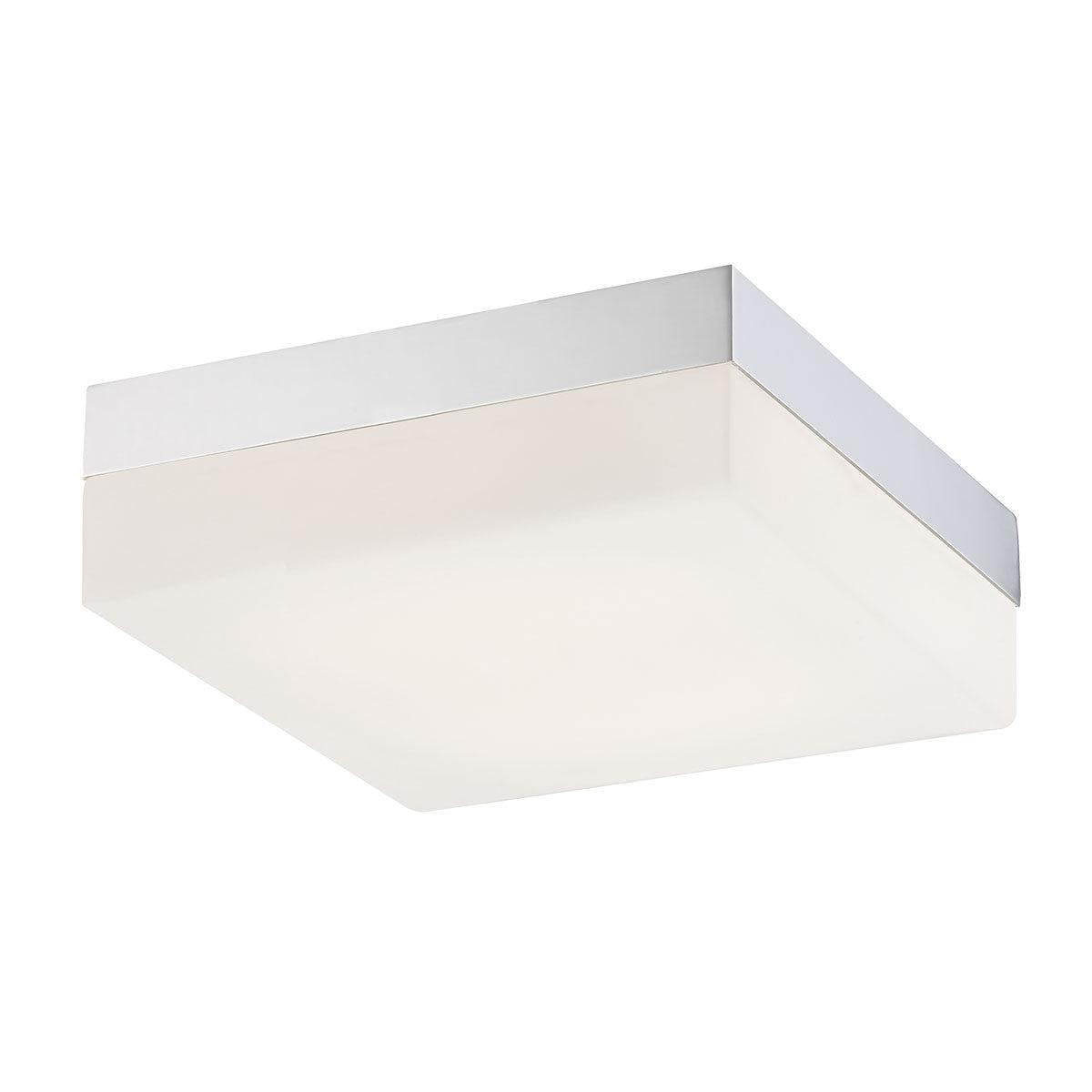 Eurofase Lighting Dixon 9" Large Dimmable Integrated LED Chrome Flush Mount With Opal White Glass Shade