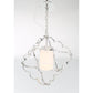 Eurofase Lighting Douville 18" Dimmable Incandescent Chrome Pendant Light With Opal White Glass Shade