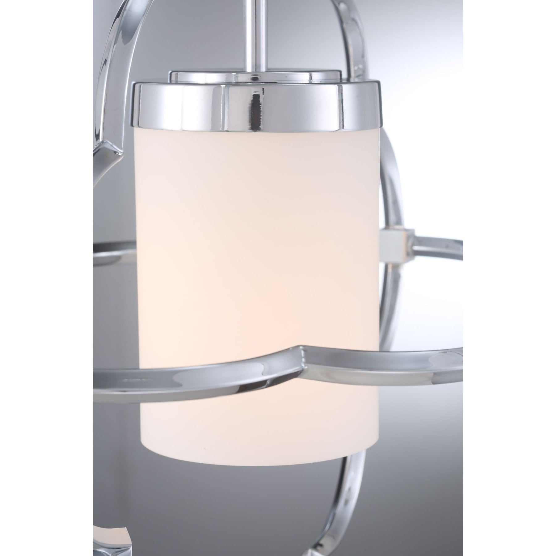 Eurofase Lighting Douville 18" Dimmable Incandescent Chrome Pendant Light With Opal White Glass Shade