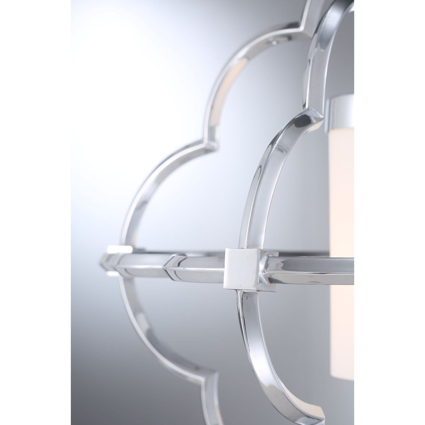 Eurofase Lighting Douville 18" Dimmable Incandescent Chrome Pendant Light With Opal White Glass Shade