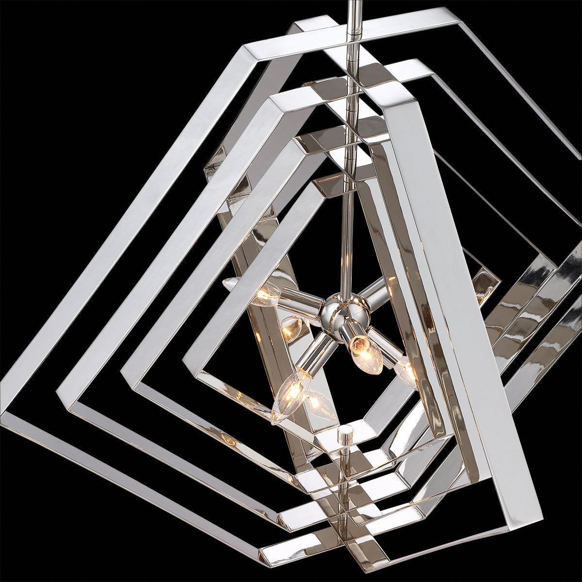 Eurofase Lighting Downtown 33" 6-Light Dimmable Bare Bulb Incandescent Chandelier In Chrome Finish