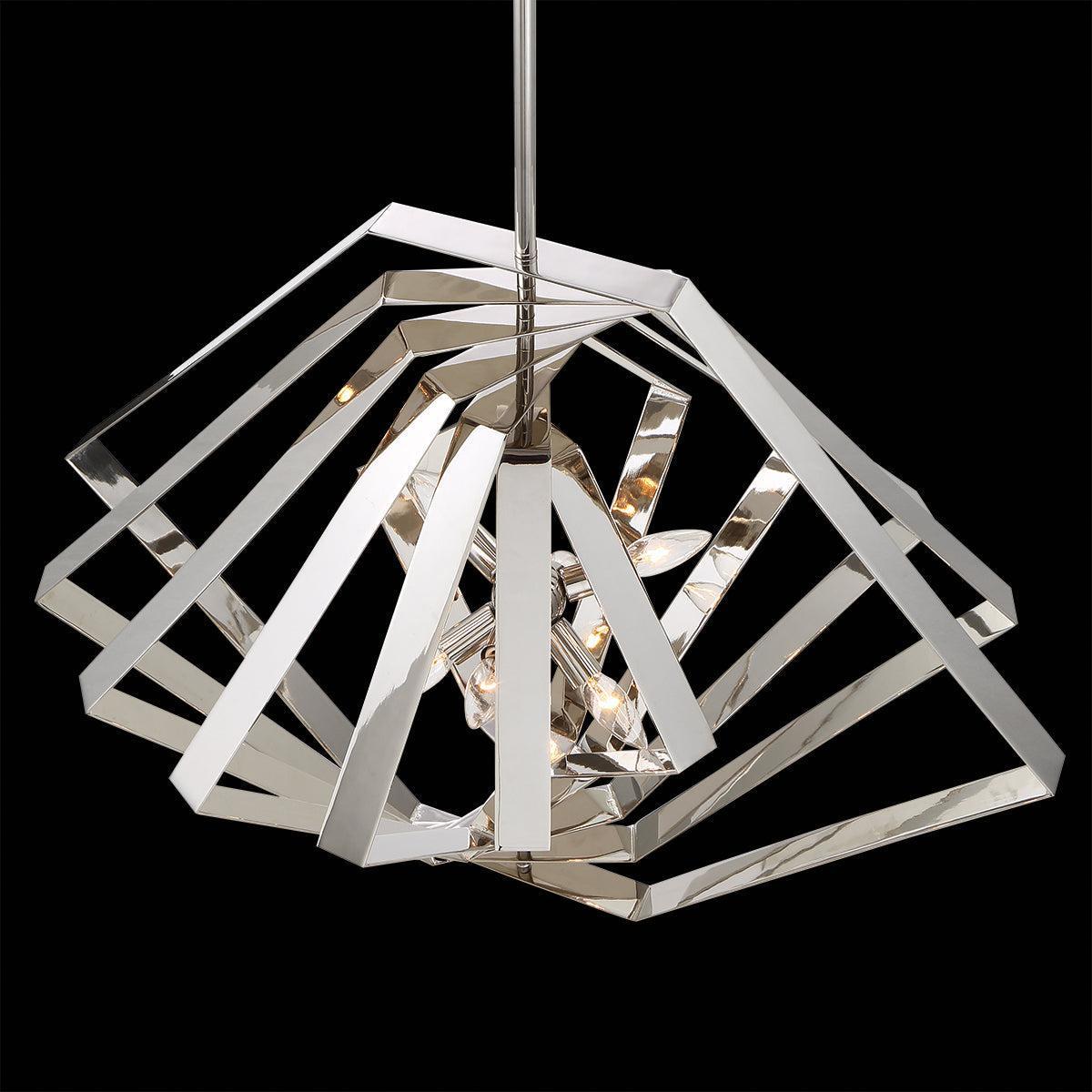 Eurofase Lighting Downtown 33" 6-Light Dimmable Bare Bulb Incandescent Chandelier In Chrome Finish