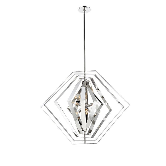 Eurofase Lighting Downtown 33" 6-Light Dimmable Bare Bulb Incandescent Chandelier In Chrome Finish