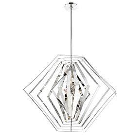 Eurofase Lighting Downtown 45" 10-Light Dimmable Bare Bulb Incandescent Chandelier In Chrome Finish