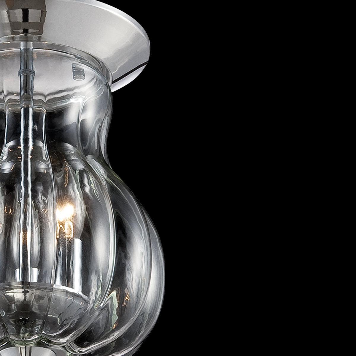 Eurofase Lighting Dupont 9" 3-Light Dimmable Incandescent Chrome Flush Mount With Clear Glass Shade
