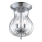 Eurofase Lighting Dupont 9" 3-Light Dimmable Incandescent Chrome Flush Mount With Clear Glass Shade