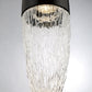 Eurofase Lighting Ecrou 12" 3-Light Dimmable Halogen Matte Black Chandelier With Textured Clear Glass Shades