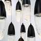 Eurofase Lighting Ecrou 30" 12-Light Dimmable Halogen Matte Black Chandelier With Textured Clear Glass Shades