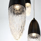 Eurofase Lighting Ecrou 30" 12-Light Dimmable Halogen Matte Black Chandelier With Textured Clear Glass Shades