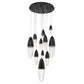 Eurofase Lighting Ecrou 30" 12-Light Dimmable Halogen Matte Black Chandelier With Textured Clear Glass Shades