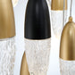 Eurofase Lighting Ecrou 40" 22-Light Dimmable Halogen Matte Black & Gold Chandelier With Textured Clear Glass Shades