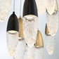 Eurofase Lighting Ecrou 40" 22-Light Dimmable Halogen Matte Black & Gold Chandelier With Textured Clear Glass Shades