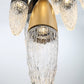 Eurofase Lighting Ecrou 40" 22-Light Dimmable Halogen Matte Black & Gold Chandelier With Textured Clear Glass Shades