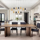 Eurofase Lighting Ecrou 44" 12-Light Dimmable Halogen Matte Black & Gold Oval Chandelier With Textured Clear Glass Shades