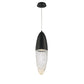 Eurofase Lighting Ecrou 7" Dimmable Halogen Matte Black Pendant Light With Textured Clear Glass Shade