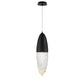 Eurofase Lighting Ecrou 7" Dimmable Halogen Matte Black Pendant Light With Textured Clear Glass Shade