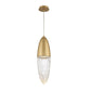 Eurofase Lighting Ecrou 7" Dimmable Halogen Matte Gold Pendant Light With Textured Clear Glass Shade
