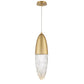 Eurofase Lighting Ecrou 7" Dimmable Halogen Matte Gold Pendant Light With Textured Clear Glass Shade