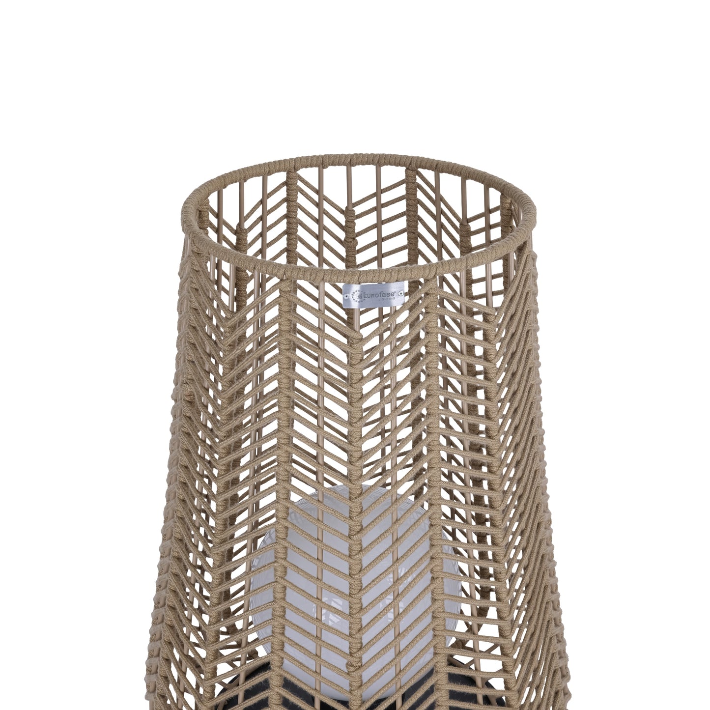 Eurofase Lighting Elice 22" 1-Light Brown Rope Shade Matte Black Pet Weave Portable Outdoor Light