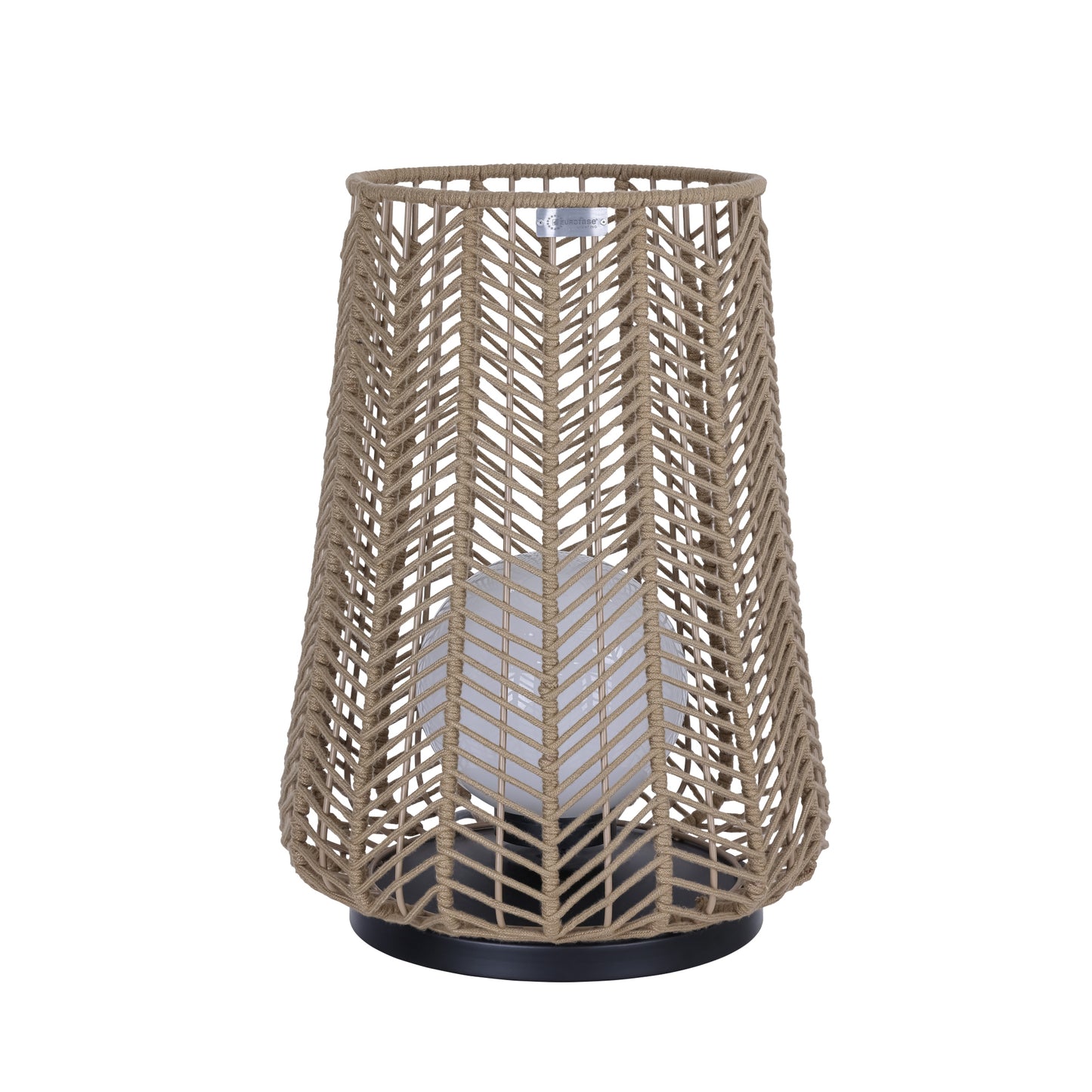 Eurofase Lighting Elice 22" 1-Light Brown Rope Shade Matte Black Pet Weave Portable Outdoor Light