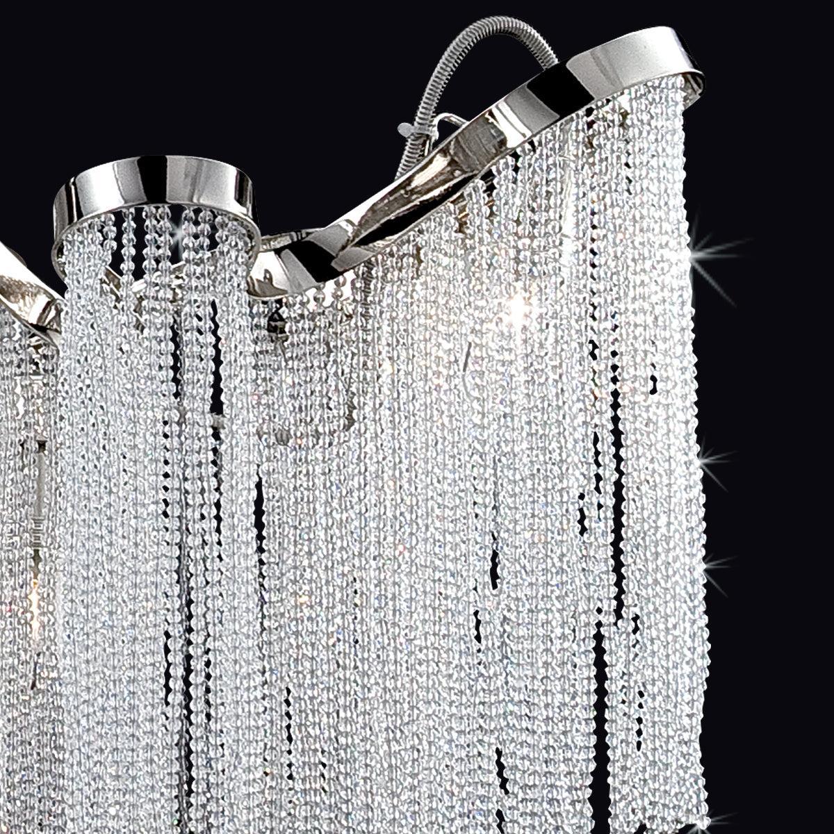 Eurofase Lighting Ellena 30" 5-light Linear Dimmable Halogen Bulb Nickel Chandelier With Crystal Bead Accents