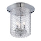 Eurofase Lighting Elli 11" 3-Light Dimmable Incandescent Chrome Flush Mount With Clear Patterned Glass Shade