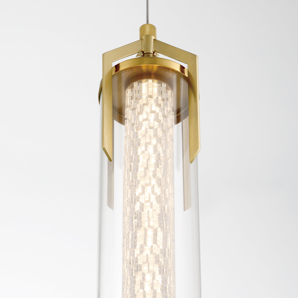 Eurofase Lighting Espada 20" Dimmable Integrated LED Gold Pendant Light With Clear Glass Shade