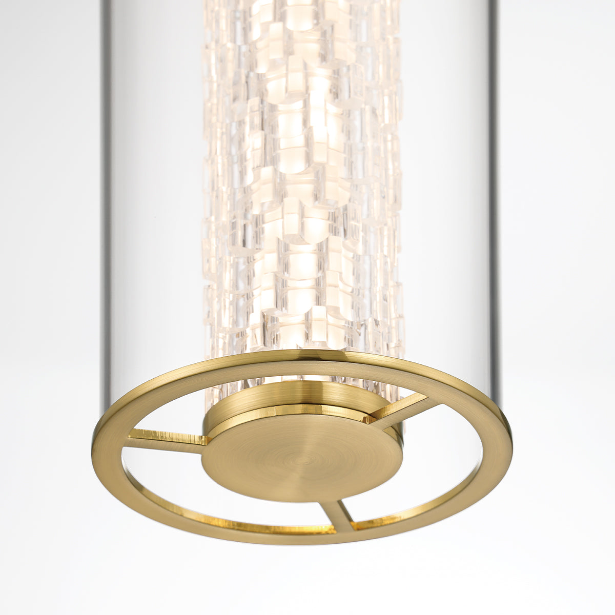 Eurofase Lighting Espada 20" Dimmable Integrated LED Gold Pendant Light With Clear Glass Shade