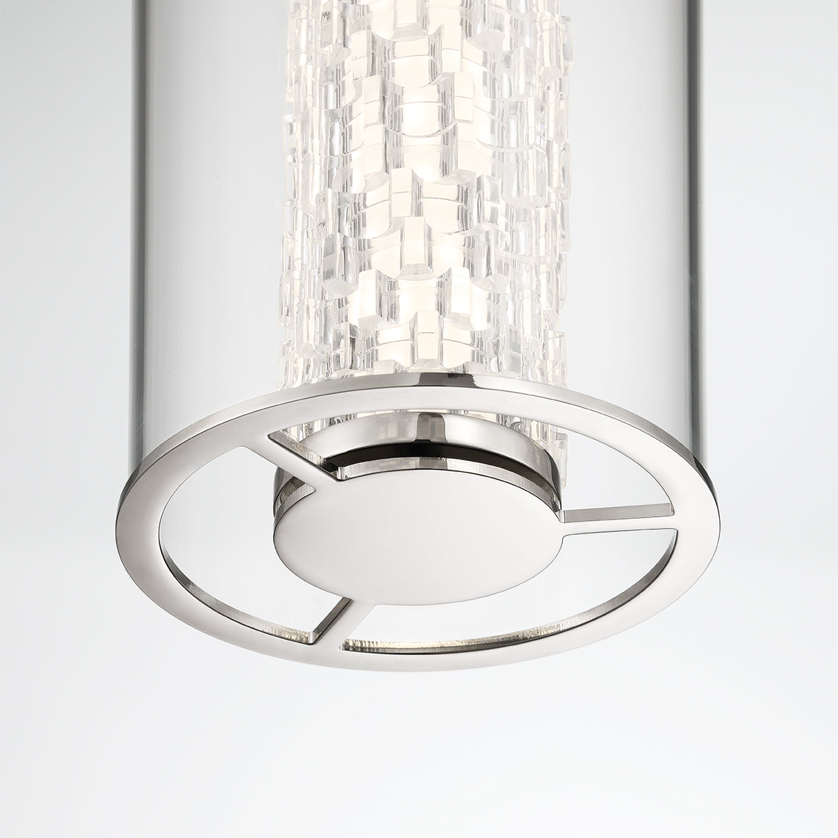 Eurofase Lighting Espada 20" Dimmable Integrated LED Polished Nickel Pendant Light With Clear Glass Shade