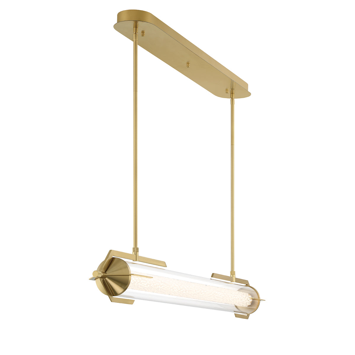 Eurofase Lighting Espada 48" Dimmable Integrated LED Gold Chandelier With Clear Glass Shade