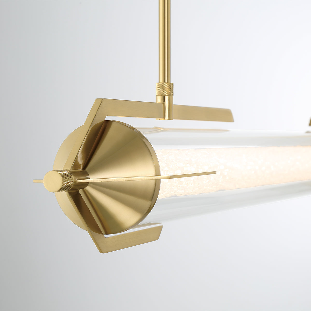 Eurofase Lighting Espada 48" Dimmable Integrated LED Gold Chandelier With Clear Glass Shade
