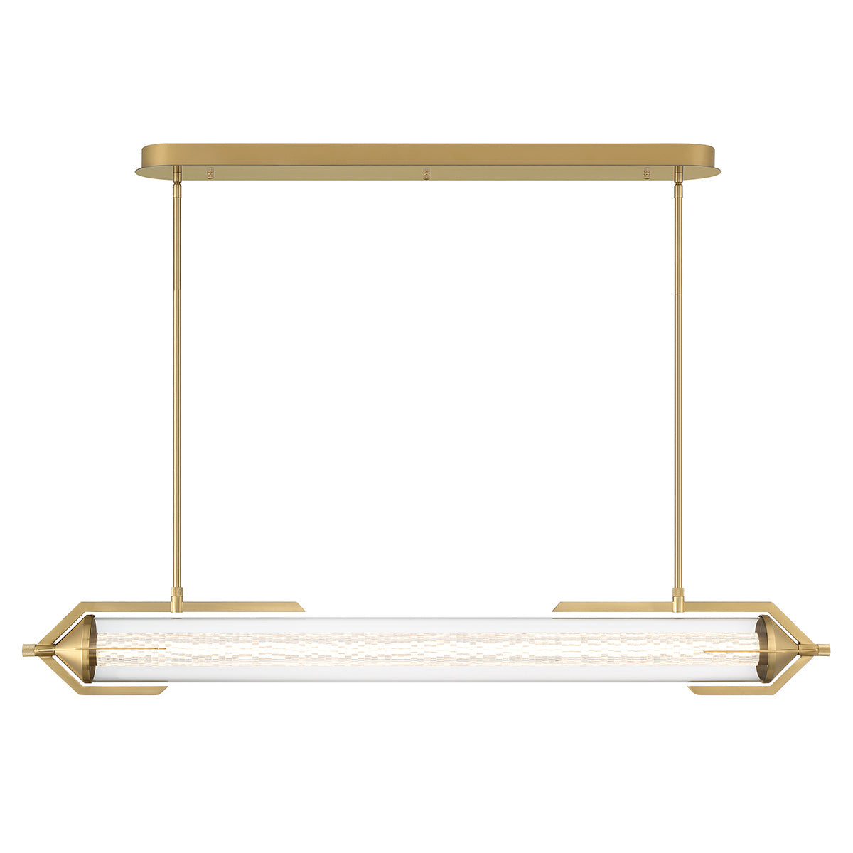 Eurofase Lighting Espada 48" Dimmable Integrated LED Gold Chandelier With Clear Glass Shade