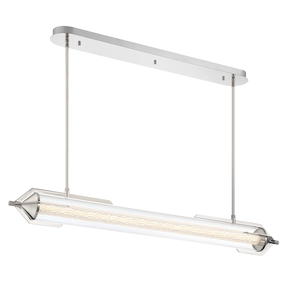 Eurofase Lighting Espada 48" Dimmable Integrated LED Polished Nickel Chandelier With Clear Glass Shade