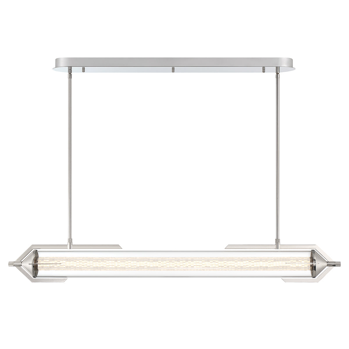 Eurofase Lighting Espada 48" Dimmable Integrated LED Polished Nickel Chandelier With Clear Glass Shade