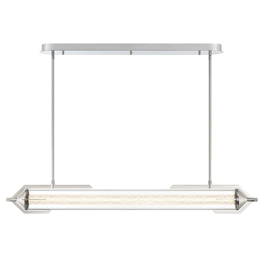 Eurofase Lighting Espada 48" Dimmable Integrated LED Polished Nickel Chandelier With Clear Glass Shade