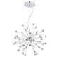 Eurofase Lighting Esplo 33" 48-Light Dimmable Integrated LED Metal Sputnik Chrome Chandelier With Frosted Acrylic Shades